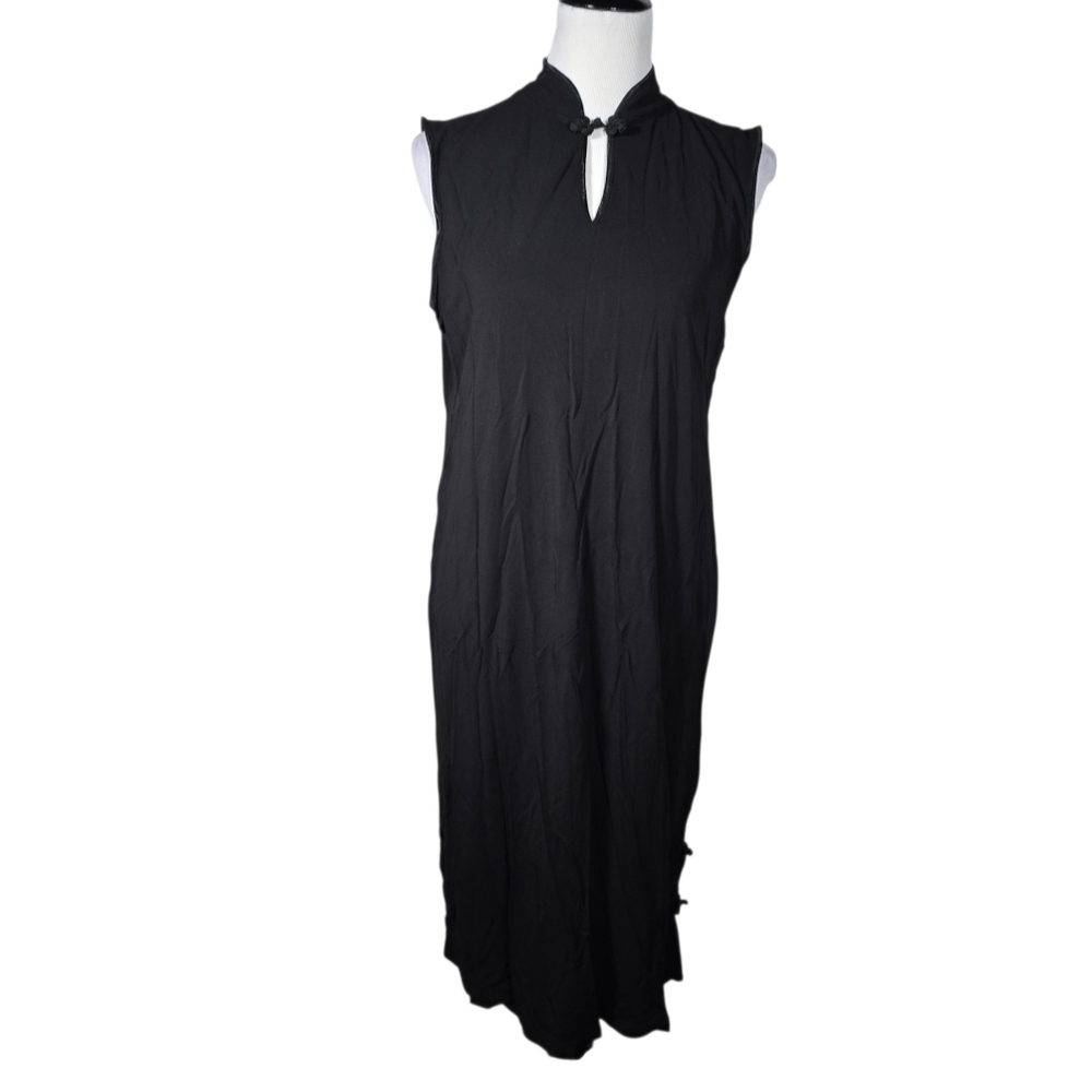Poszo Classics XL Sleeveless Black Mandarin Collar Dress